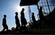 9 May 2025; Bray Wanderers players inspect the pitch before the SSE Airtricity Men's First Division match between Dundalk and Bray Wanderers at Oriel Park in Dundalk, Louth. Photo by Tyler Miller/Sportsfile
