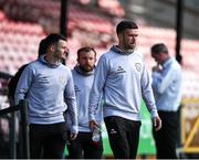 9 May 2025; Michael Duffy of Derry City before the SSE Airtricity Men's Premier Division match between Cork City and Derry City at Turner's Cross in Cork. Photo by Michael P Ryan/Sportsfile