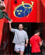 9 May 2025; Ulster captain Iain Henderson high fives supporters before the United Rugby Championship match between Munster and Ulster at Thomond Park in Limerick. Photo by Brendan Moran/Sportsfile