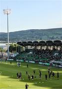 9 May 2025; Drogheda United players warm up before the SSE Airtricity Men's Premier Division match between Shamrock Rovers and Drogheda United at Tallaght Stadium in Dublin. Photo by Thomas Flinkow/Sportsfile