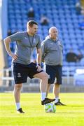 9 May 2025; Waterford assistant manager Danny Ventre, left, with manager John Coleman before the SSE Airtricity Men's Premier Division match between Waterford and Galway United at the Regional Sports Centre in Waterford. Photo by Matt Browne/Sportsfile