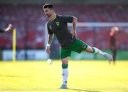 9 May 2025; Sean Maguire of Cork City warms up before the SSE Airtricity Men's Premier Division match between Cork City and Derry City at Turner's Cross in Cork. Photo by Michael P Ryan/Sportsfile