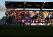 9 May 2025; Drogheda United supporters before the SSE Airtricity Men's Premier Division match between Shamrock Rovers and Drogheda United at Tallaght Stadium in Dublin. Photo by Thomas Flinkow/Sportsfile