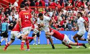 9 May 2025; John Hodnett of Ulster is tackled by Cormac Izuchukwu of Ulster during the United Rugby Championship match between Munster and Ulster at Thomond Park in Limerick. Photo by John Dickson/Sportsfile