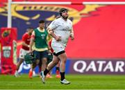 9 May 2025; Scott Wilson of Ulster leaves the ptch after being shown a yellow card during the United Rugby Championship match between Munster and Ulster at Thomond Park in Limerick. Photo by Brendan Moran/Sportsfile