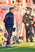 9 May 2025; Shelbourne manager Damien Duff during the SSE Airtricity Men's Premier Division match between Shelbourne and St Patrick's Athletic at Tolka Park in Dublin. Photo by Piaras Ó Mídheach/Sportsfile