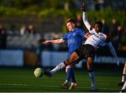 9 May 2025; Cian Curtis of Bray Wanderers in action against Mayowa Animasahun of Dundalk during the SSE Airtricity Men's First Division match between Dundalk and Bray Wanderers at Oriel Park in Dundalk, Louth. Photo by Tyler Miller/Sportsfile
