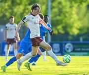 9 May 2025; David Hurley of Galway United in action against Conan Noonan of Waterford during the SSE Airtricity Men's Premier Division match between Waterford and Galway United at the Regional Sports Centre in Waterford. Photo by Matt Browne/Sportsfile