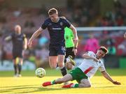 9 May 2025; Sam Todd of Derry City in action against Harry Nevin of Cork City during the SSE Airtricity Men's Premier Division match between Cork City and Derry City at Turner's Cross in Cork. Photo by Michael P Ryan/Sportsfile