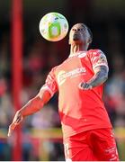 9 May 2025; Mipo Odubeko of Shelbourne during the SSE Airtricity Men's Premier Division match between Shelbourne and St Patrick's Athletic at Tolka Park in Dublin. Photo by Stephen McCarthy/Sportsfile