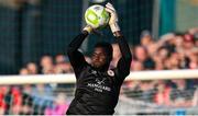 9 May 2025; St Patrick's Athletic goalkeeper Joseph Anang during the SSE Airtricity Men's Premier Division match between Shelbourne and St Patrick's Athletic at Tolka Park in Dublin. Photo by Stephen McCarthy/Sportsfile