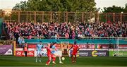 9 May 2025; St Patrick's Athletic supporters during the SSE Airtricity Men's Premier Division match between Shelbourne and St Patrick's Athletic at Tolka Park in Dublin. Photo by Piaras Ó Mídheach/Sportsfile