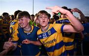 9 May 2025; Marc Shally of Roscommon celebrates after the Electric Ireland Connacht GAA Football Minor Championship final match between Roscommon and Mayo at Hastings Insurance MacHale Park in Castlebar, Mayo. Photo by Ben McShane/Sportsfile