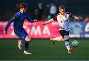 9 May 2025; Daryl Horgan of Dundalk in action against Jamie Duggan of Bray Wanderers during the SSE Airtricity Men's First Division match between Dundalk and Bray Wanderers at Oriel Park in Dundalk, Louth. Photo by Tyler Miller/Sportsfile