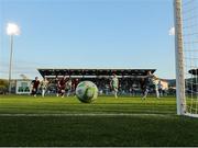 9 May 2025; Graham Burke of Shamrock Rovers, right, watches on as his penalty kick hits the post and goes out of play during the SSE Airtricity Men's Premier Division match between Shamrock Rovers and Drogheda United at Tallaght Stadium in Dublin. Photo by Thomas Flinkow/Sportsfile