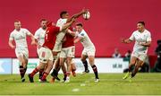 9 May 2025; Cormac Izuchukwu of Ulster is tackled by Calvin Nash and John Hodnett of Munster during the United Rugby Championship match between Munster and Ulster at Thomond Park in Limerick. Photo by John Dickson/Sportsfile