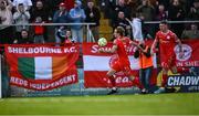 9 May 2025; Harry Wood of Shelbourne celebrates scoring his side's first goal during the SSE Airtricity Men's Premier Division match between Shelbourne and St Patrick's Athletic at Tolka Park in Dublin. Photo by Piaras Ó Mídheach/Sportsfile