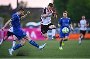 9 May 2025; Kilian Cantwell of Bray Wanderers clears the ball ahead of Daryl Horgan of Dundalk during the SSE Airtricity Men's First Division match between Dundalk and Bray Wanderers at Oriel Park in Dundalk, Louth. Photo by Tyler Miller/Sportsfile