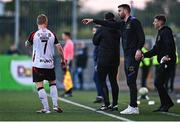 9 May 2025; Dundalk manager Ciaran Kilduff issues instructions to Daryl Horgan of Dundalk during the SSE Airtricity Men's First Division match between Dundalk and Bray Wanderers at Oriel Park in Dundalk, Louth. Photo by Tyler Miller/Sportsfile