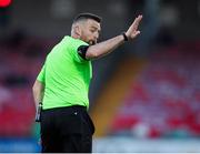 9 May 2025; Referee Declan Toland during the SSE Airtricity Men's Premier Division match between Cork City and Derry City at Turner's Cross in Cork. Photo by Michael P Ryan/Sportsfile