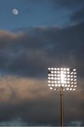 9 May 2025; The moon is seen during the SSE Airtricity Men's Premier Division match between Shamrock Rovers and Drogheda United at Tallaght Stadium in Dublin. Photo by Thomas Flinkow/Sportsfile