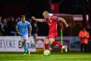 9 May 2025; Kerr McInroy of Shelbourne scores his side's second goal during the SSE Airtricity Men's Premier Division match between Shelbourne and St Patrick's Athletic at Tolka Park in Dublin. Photo by Piaras Ó Mídheach/Sportsfile