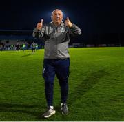 9 May 2025; Waterford manager John Coleman celebrates after the SSE Airtricity Men's Premier Division match between Waterford and Galway United at the Regional Sports Centre in Waterford. Photo by Matt Browne/Sportsfile