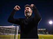 9 May 2025; Shamrock Rovers manager Stephen Bradley celebrates after the SSE Airtricity Men's Premier Division match between Shamrock Rovers and Drogheda United at Tallaght Stadium in Dublin. Photo by David Fitzgerald/Sportsfile