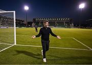 9 May 2025; Shamrock Rovers manager Stephen Bradley celebrates after the SSE Airtricity Men's Premier Division match between Shamrock Rovers and Drogheda United at Tallaght Stadium in Dublin. Photo by David Fitzgerald/Sportsfile