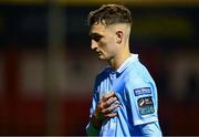 9 May 2025; Mason Melia of St Patrick's Athletic after his side's defeat in the SSE Airtricity Men's Premier Division match between Shelbourne and St Patrick's Athletic at Tolka Park in Dublin. Photo by Piaras Ó Mídheach/Sportsfile