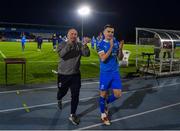 9 May 2025; Waterford manager John Coleman with Darragh Leahy after the SSE Airtricity Men's Premier Division match between Waterford and Galway United at the Regional Sports Centre in Waterford. Photo by Matt Browne/Sportsfile
