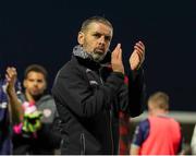 9 May 2025; Derry City manager Tiernan Lynch after his side's victory in the SSE Airtricity Men's Premier Division match between Cork City and Derry City at Turner's Cross in Cork. Photo by Michael P Ryan/Sportsfile