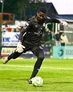 9 May 2025; St Patrick's Athletic goalkeeper Joseph Anang during the SSE Airtricity Men's Premier Division match between Shelbourne and St Patrick's Athletic at Tolka Park in Dublin. Photo by Piaras Ó Mídheach/Sportsfile
