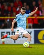 9 May 2025; Aidan Keena of St Patrick's Athletic during the SSE Airtricity Men's Premier Division match between Shelbourne and St Patrick's Athletic at Tolka Park in Dublin. Photo by Piaras Ó Mídheach/Sportsfile