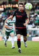 9 May 2025; Owen Lambe of Drogheda United during the SSE Airtricity Men's Premier Division match between Shamrock Rovers and Drogheda United at Tallaght Stadium in Dublin. Photo by Thomas Flinkow/Sportsfile