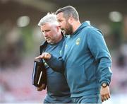 9 May 2025; Cork City manager Tim Clancy, right, during the SSE Airtricity Men's Premier Division match between Cork City and Derry City at Turner's Cross in Cork. Photo by Michael P Ryan/Sportsfile