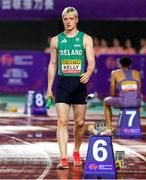 10 May 2025; Conor Kelly of Ireland before competing in the mixed 4x400m during day one of the 2025 World Athletics Relays at Guangdong Olympic Stadium in Guangzhou, China. Photo by Nikola Krstic/Sportsfile