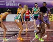 10 May 2025; Cillín Greene of Ireland, centre right, prepares to pass the baton to teammate Sharlene Mawdsley, centre left, whilst competing in the mixed 4x400m relay during day one of the 2025 World Athletics Relays at Guangdong Olympic Stadium in Guangzhou, China. Photo by Nikola Krstic/Sportsfile