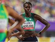 10 May 2025; Rhasidat Adeleke of Ireland before competing in the mixed 4x400m during day one of the 2025 World Athletics Relays at Guangdong Olympic Stadium in Guangzhou, China. Photo by Nikola Krstic/Sportsfile