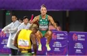 10 May 2025; Sophie Becker of Ireland warms up before competing in the women's 4x400m during day one of the 2025 World Athletics Relays at Guangdong Olympic Stadium in Guangzhou, China. Photo by Nikola Krstic/Sportsfile