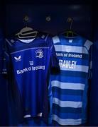 10 May 2025; The jersey of Ciarán Frawley in the Leinster dressingroom before the United Rugby Championship match between Leinster and Zebre Parma at the Aviva Stadium in Dublin. Photo by Brendan Moran/Sportsfile