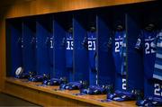 10 May 2025; Jerseys in the Leinster dressingroom before the United Rugby Championship match between Leinster and Zebre Parma at the Aviva Stadium in Dublin. Photo by Brendan Moran/Sportsfile