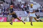 10 May 2025; Lee Chin of Wexford gets past Kevin Foley of Wexford during the Leinster GAA Hurling Senior Championship Round 3 match between Galway and Wexford at Pearse Stadium in Galway. Photo by Piaras Ó Mídheach/Sportsfile