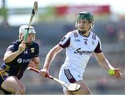 10 May 2025; Gavin Lee of Galway in action against Rory O'Connor of Wexford during the Leinster GAA Hurling Senior Championship Round 3 match between Galway and Wexford at Pearse Stadium in Galway. Photo by Piaras Ó Mídheach/Sportsfile