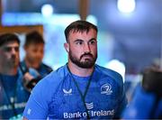 10 May 2025; Rónan Kelleher of Leinster arrives before the United Rugby Championship match between Leinster and Zebre Parma at the Aviva Stadium in Dublin. Photo by Brendan Moran/Sportsfile