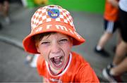 10 May 2025; Armagh supporter James Scullion, age 8, from Lurgan before the Ulster GAA Football Senior Championship final match between Armagh and Donegal at St Tiernach's Park in Clones, Monaghan. Photo by David Fitzgerald/Sportsfile