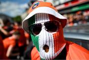 10 May 2025; An Armagh supporter before the Ulster GAA Football Senior Championship final match between Armagh and Donegal at St Tiernach's Park in Clones, Monaghan. Photo by David Fitzgerald/Sportsfile