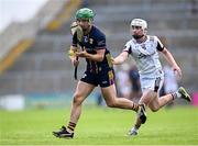 10 May 2025; Richie Lawlor of Wexford in action against Colm Molloy of Galway during the Leinster GAA Hurling Senior Championship Round 3 match between Galway and Wexford at Pearse Stadium in Galway. Photo by Piaras Ó Mídheach/Sportsfile