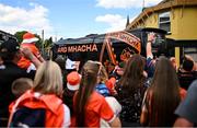 10 May 2025; The Armagh team bus arrives before the Ulster GAA Football Senior Championship final match between Armagh and Donegal at St Tiernach's Park in Clones, Monaghan. Photo by David Fitzgerald/Sportsfile