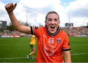 10 May 2025; Kelly Mallon of Armagh celebrates after the TG4 Ulster LGFA Senior Football Championship final match between Armagh and Donegal at St Tiernach's Park in Clones, Monaghan. Photo by David Fitzgerald/Sportsfile